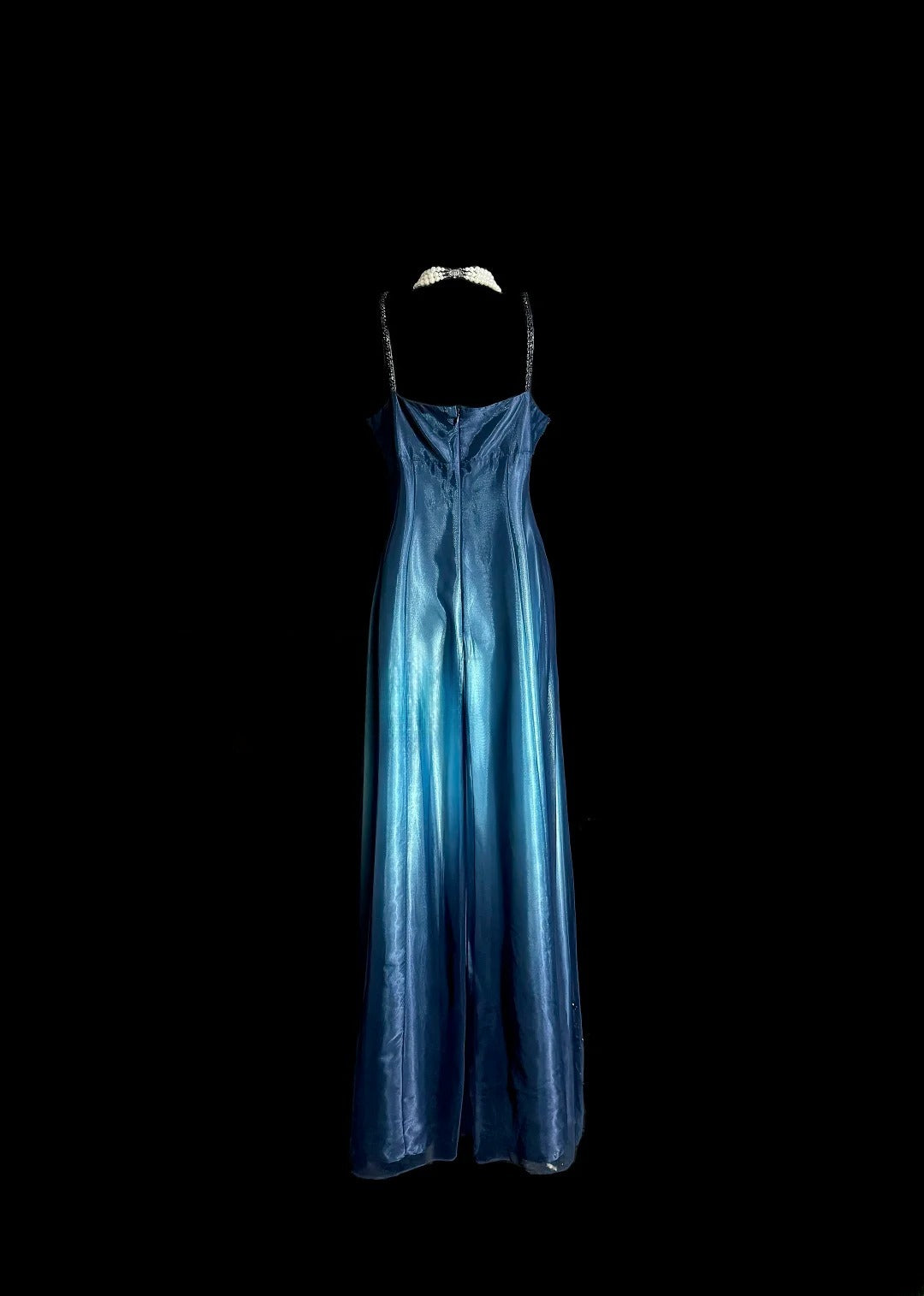 Stunning Prom Dress Gradient Blue Spaghetti Straps Long Evening Dress Gala Dress D3200