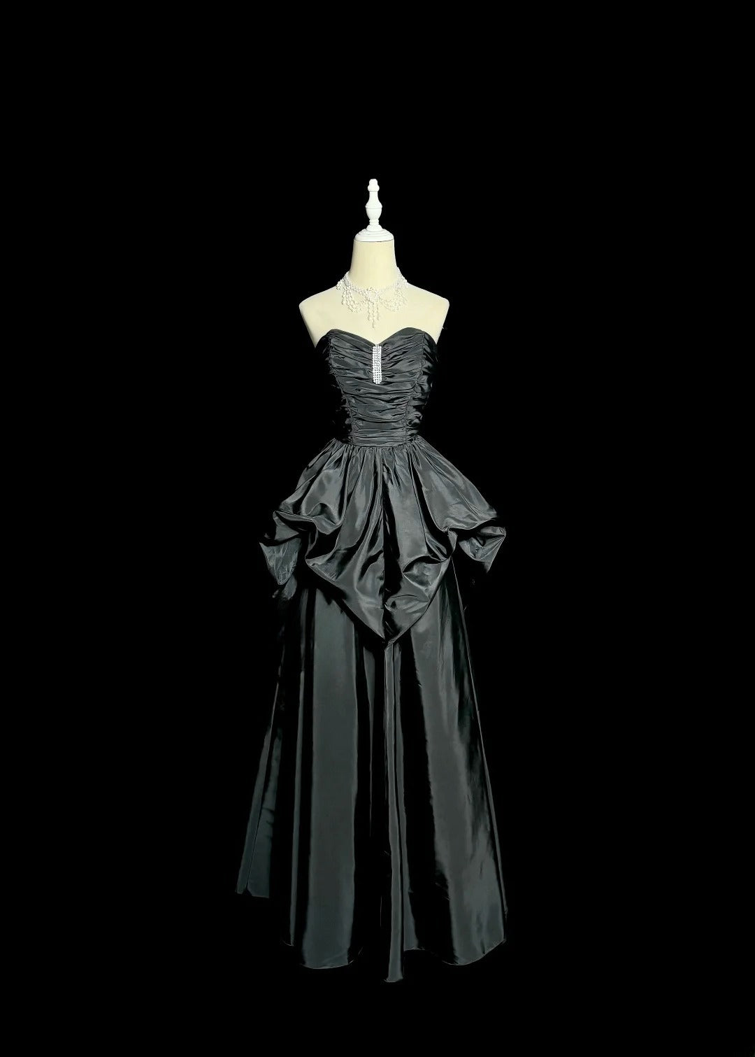 Beauty Prom Dress Black Sweetheart Pleated Long Prom Dress Evening Dress D3201