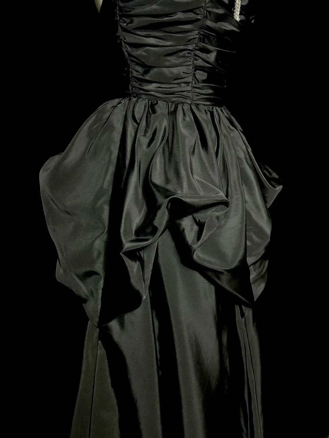 Beauty Prom Dress Black Sweetheart Pleated Long Prom Dress Evening Dress D3201