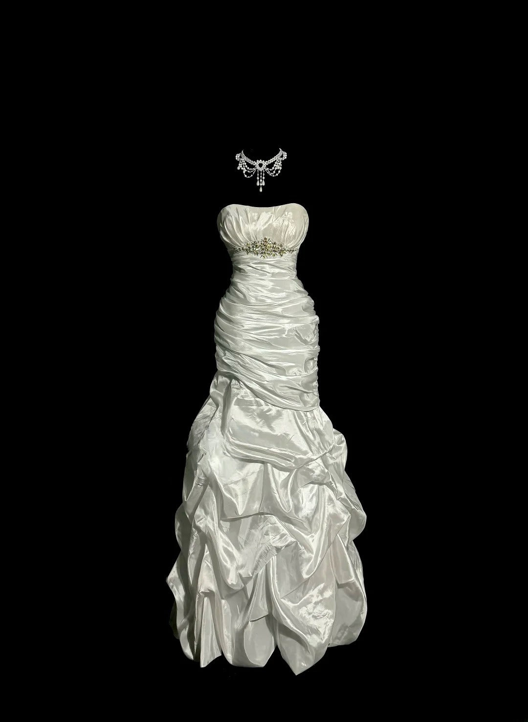 Minimalist Wedding Dress Strapless Pleated Mermaid Wedding Dress D3206