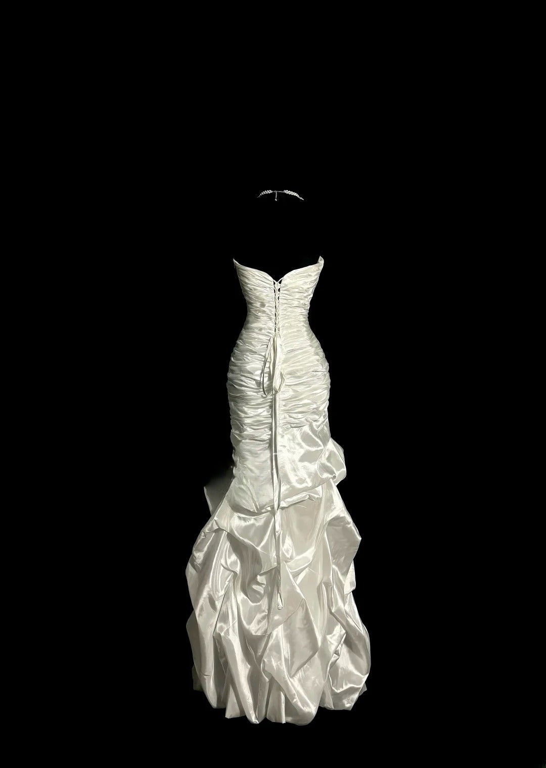 Minimalist Wedding Dress Strapless Pleated Mermaid Wedding Dress D3206