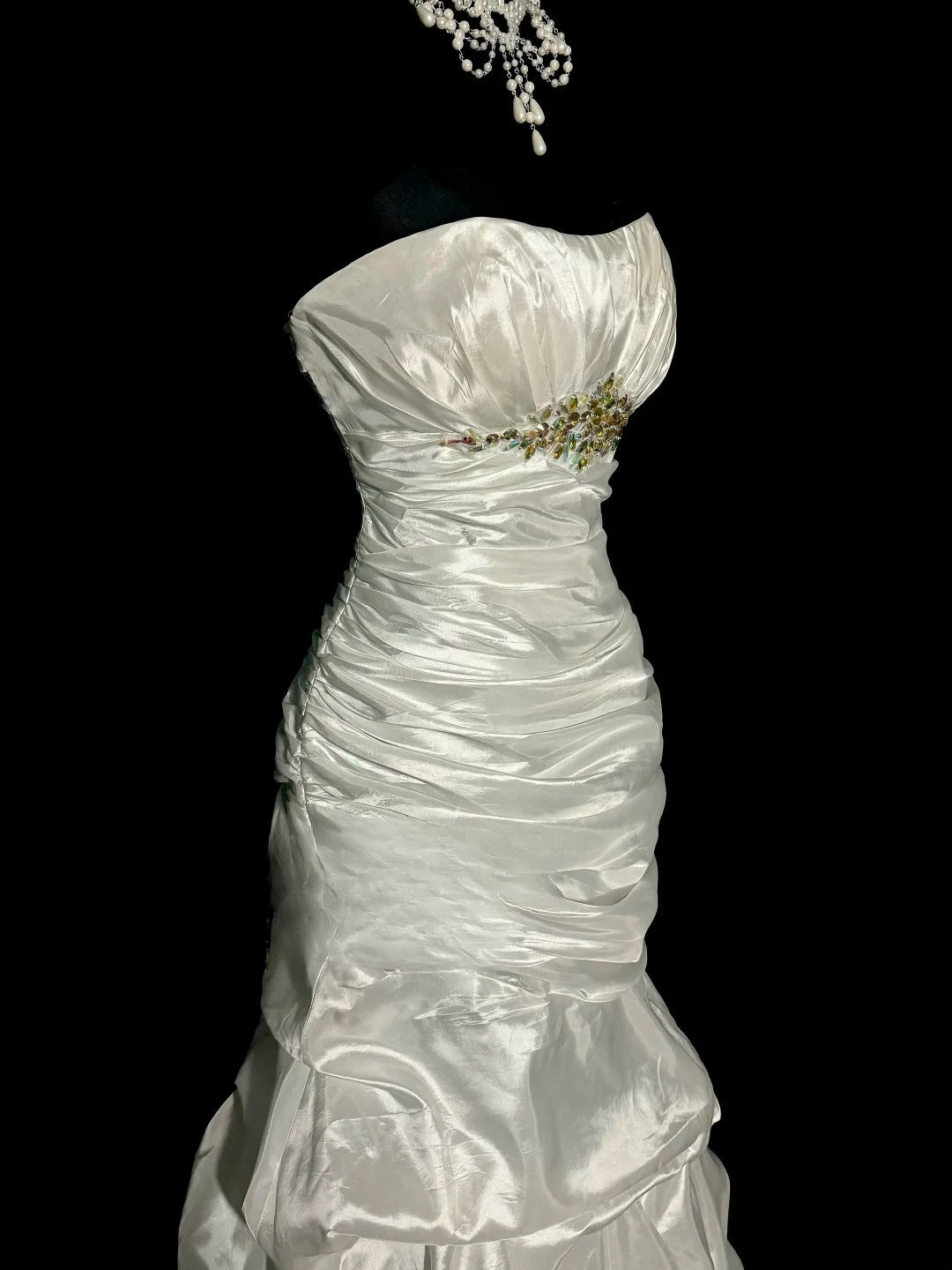 Minimalist Wedding Dress Strapless Pleated Mermaid Wedding Dress D3206
