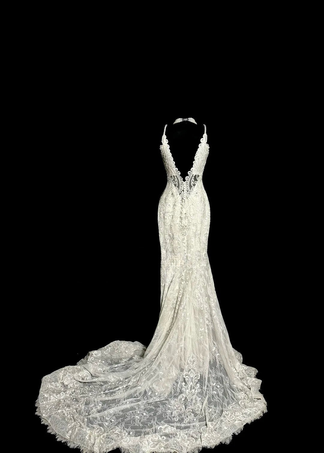 Charming Wedding Dress Spaghetti Straps Backless Mermaid Wedding Dress D3211