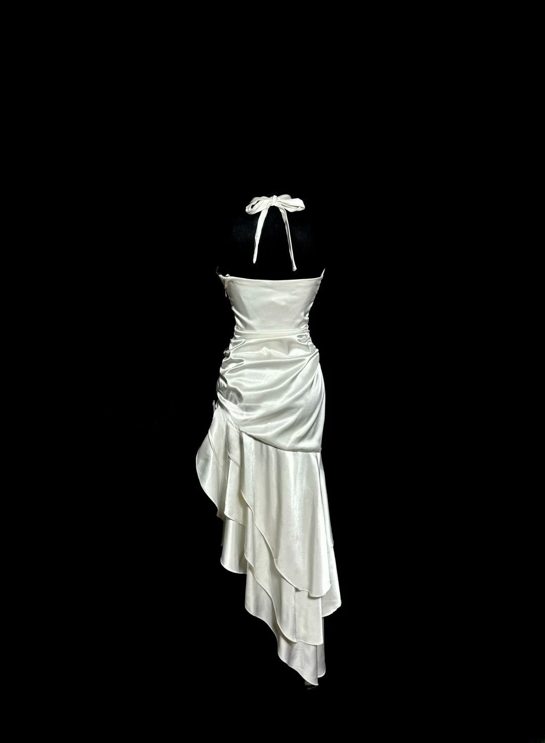 Beauty Prom Dress Halter Pleated Asymmetrical Hem Evening Dress Gala Dress Cocktail Dress D3215