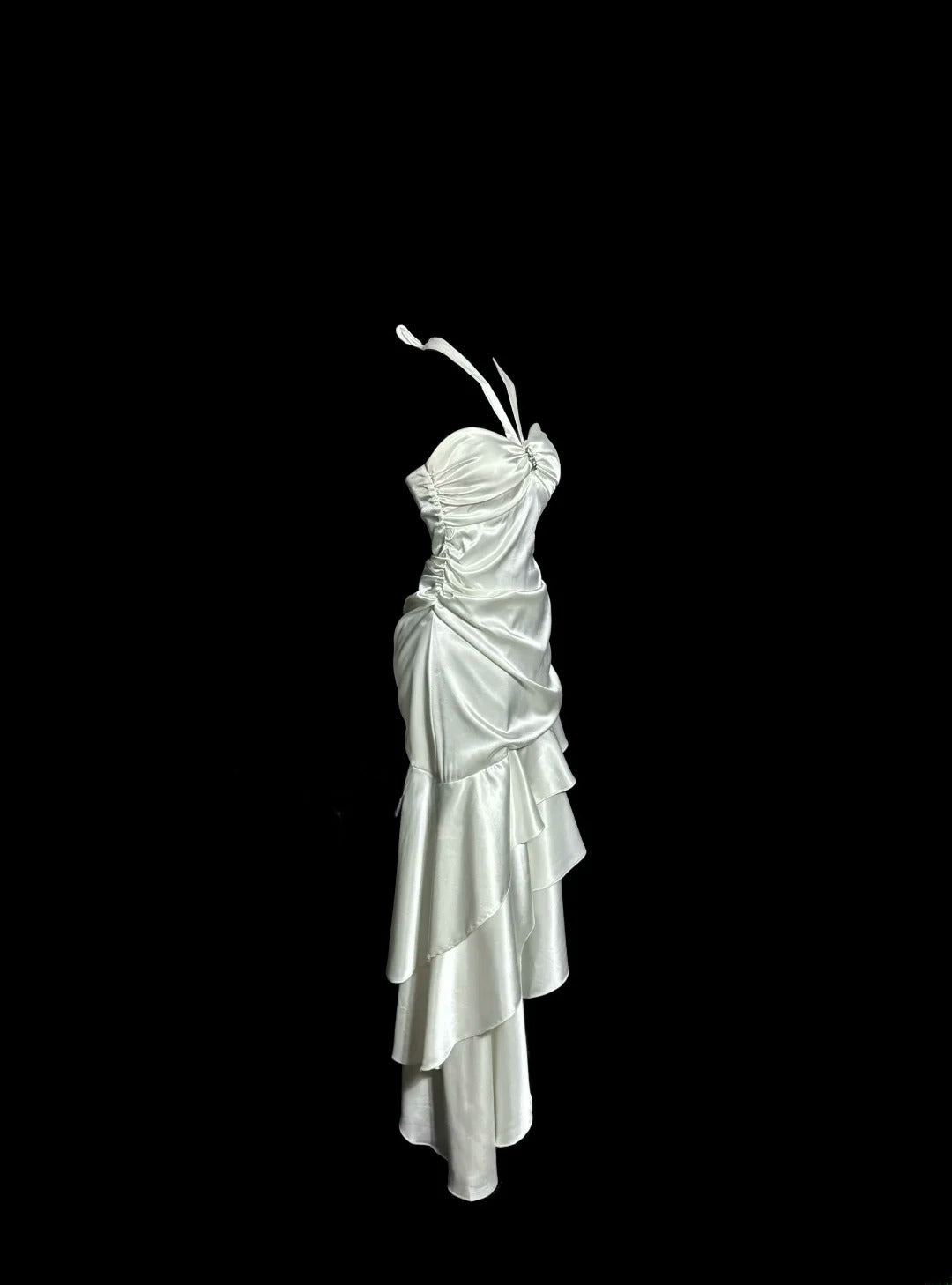 Beauty Prom Dress Halter Pleated Asymmetrical Hem Evening Dress Gala Dress Cocktail Dress D3215