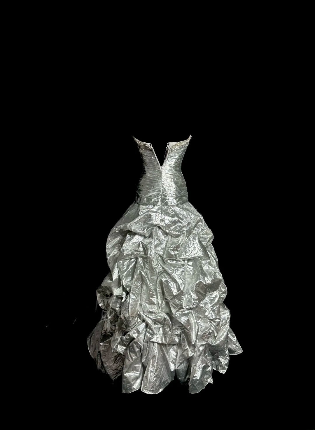 Stunning Prom Dress Silver Sweetheart Pleated Evening Dress Gala Dress D3218