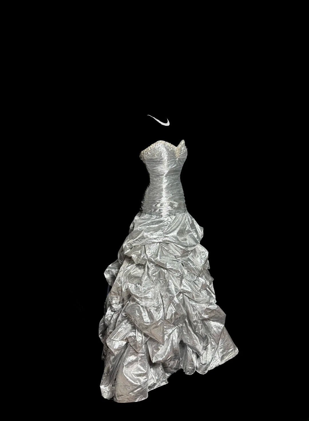 Stunning Prom Dress Silver Sweetheart Pleated Evening Dress Gala Dress D3218