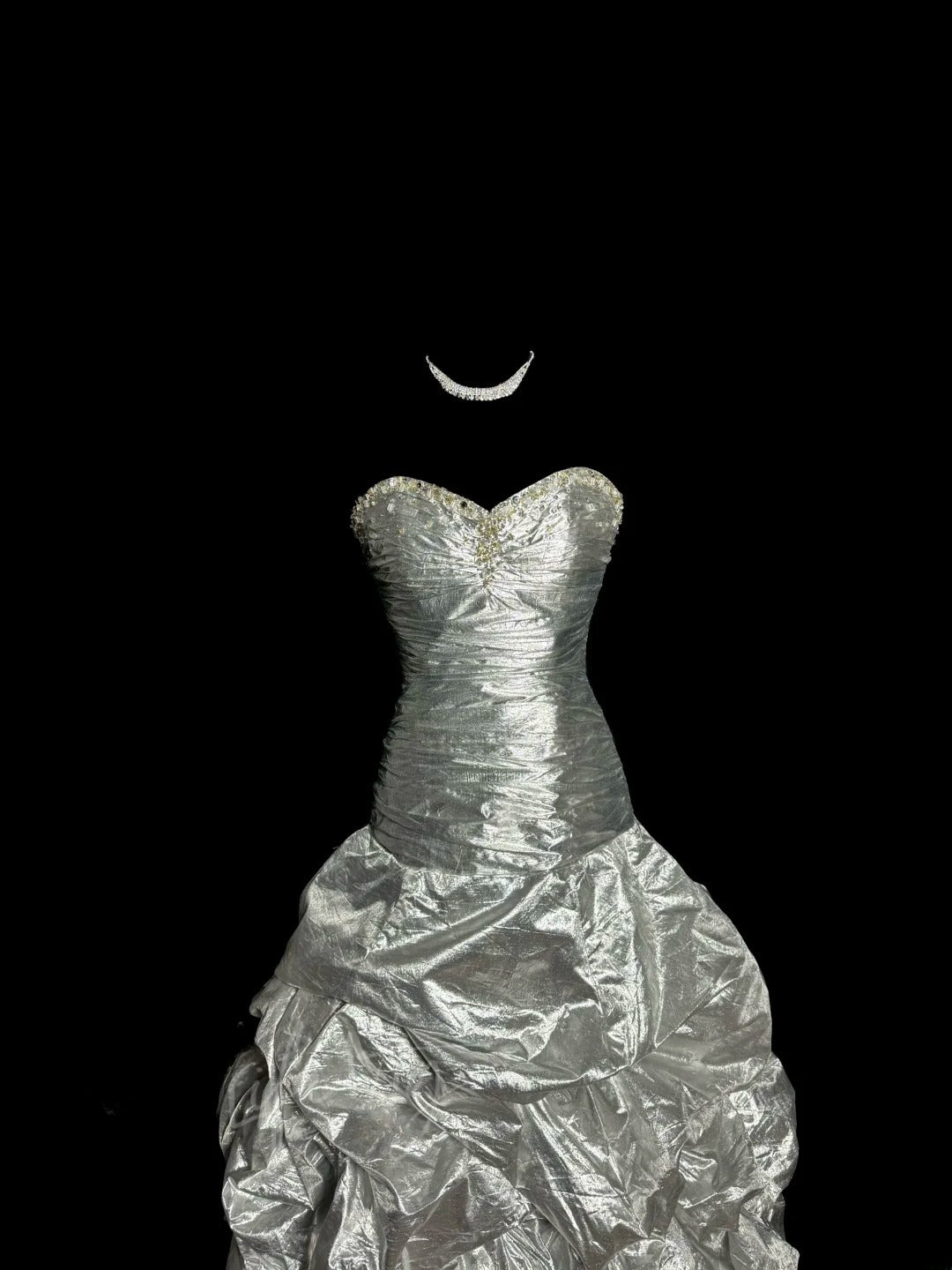 Stunning Prom Dress Silver Sweetheart Pleated Evening Dress Gala Dress D3218