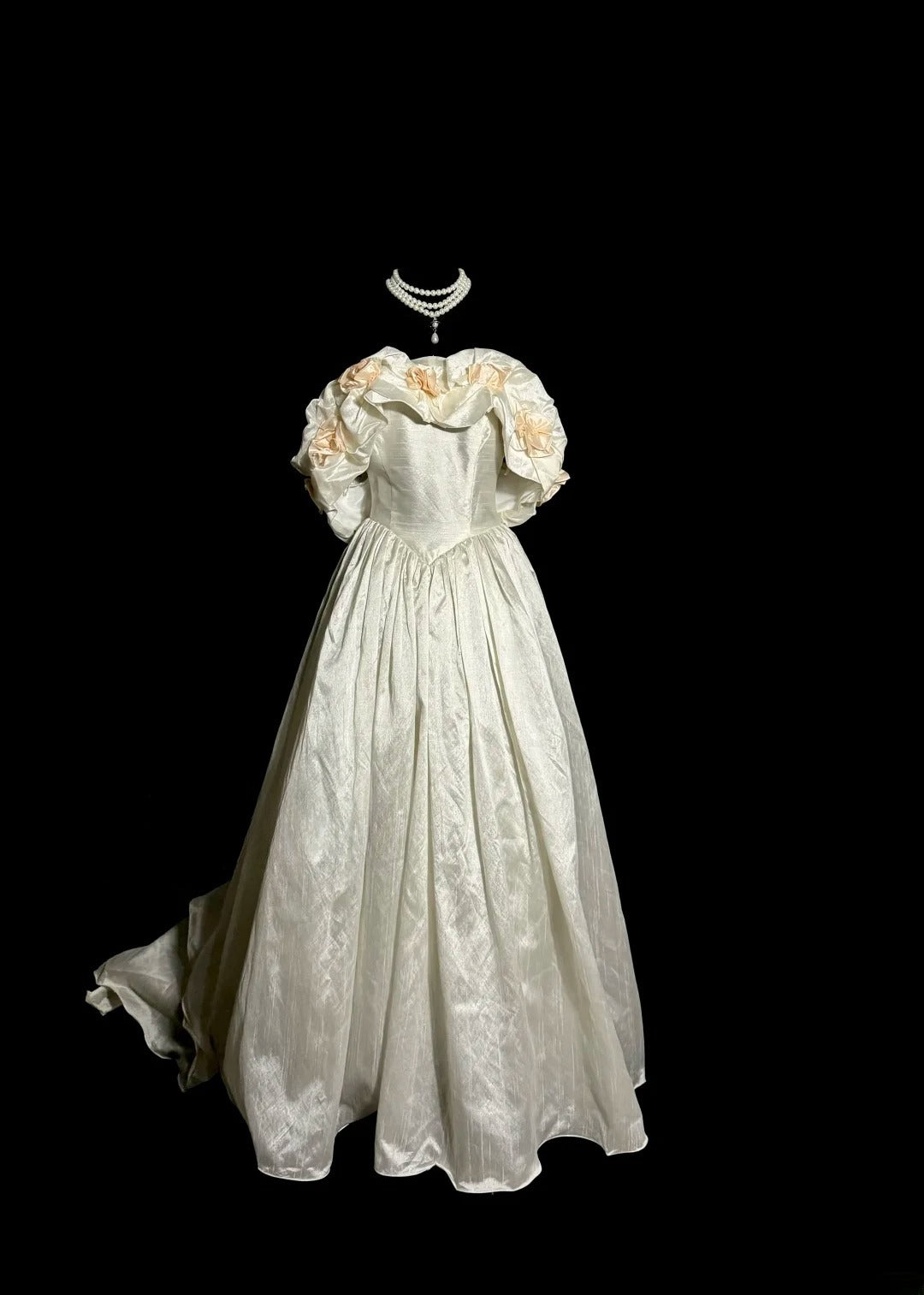 Charming Wedding Dress A Line Off Shoulder Flower Pleated Wedding Dress D3223