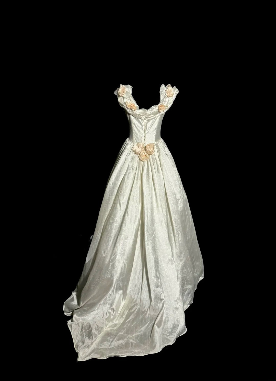 Charming Wedding Dress A Line Off Shoulder Flower Pleated Wedding Dress D3223
