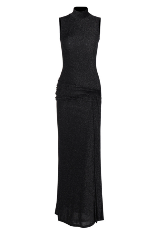 Robe sexy noire à col haut pour femme, tenue décontractée, tenue de travail quotidienne, D3237