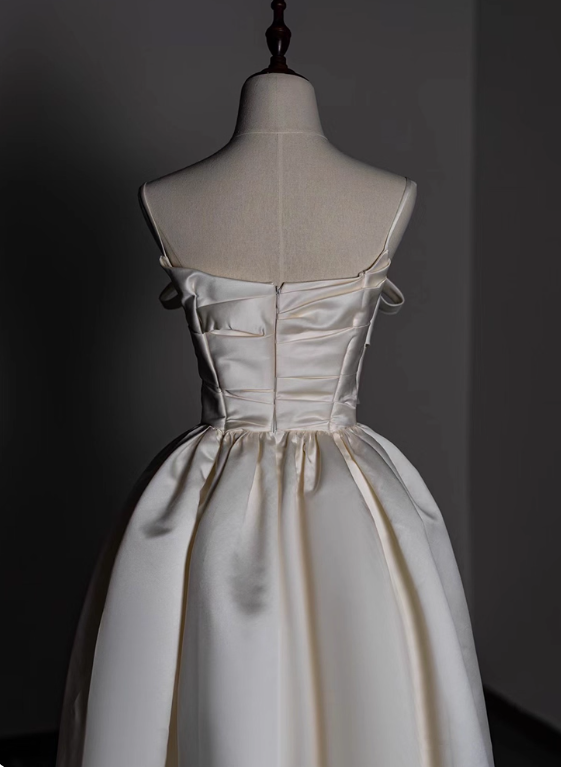 Newest Wedding Dress A Line Strapless Pleated Wedding Dress D3285