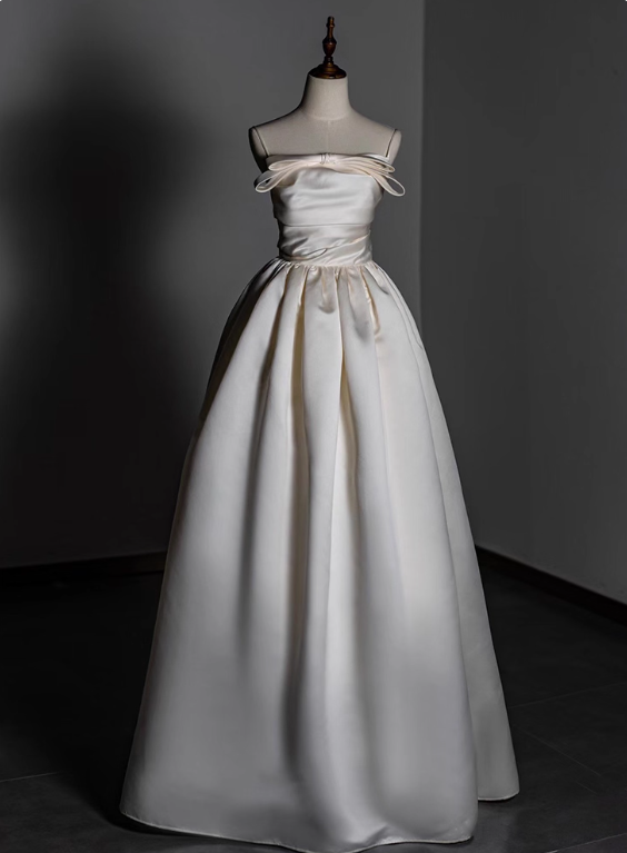 Newest Wedding Dress A Line Strapless Pleated Wedding Dress D3285