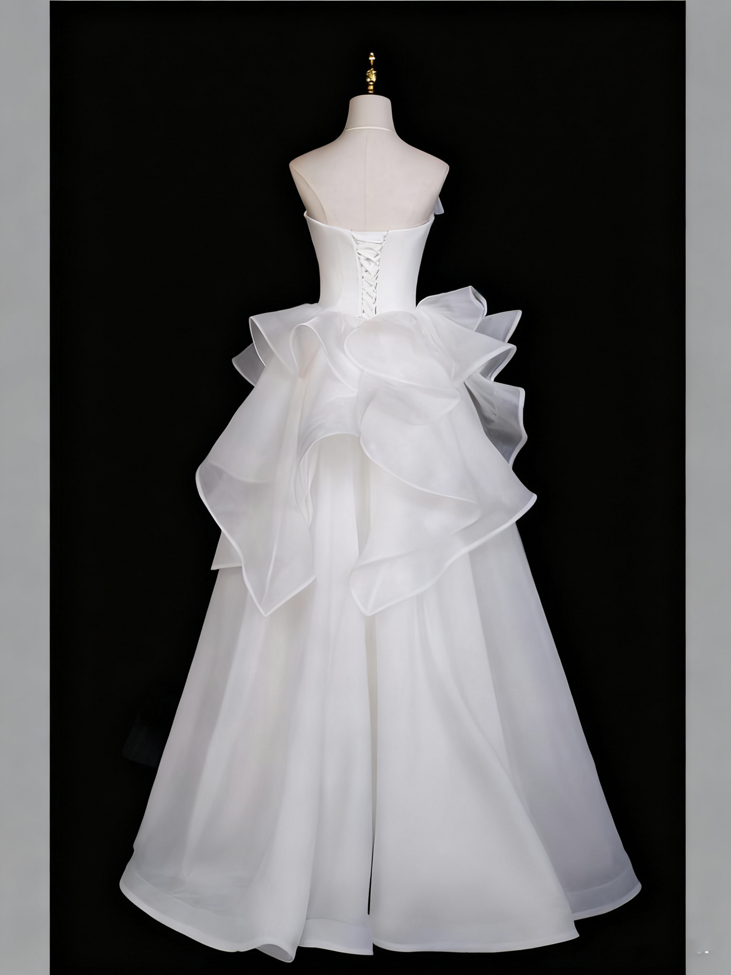 Beauty Wedding Dress Strapless Pleated Ruffle Wedding Dress D3290