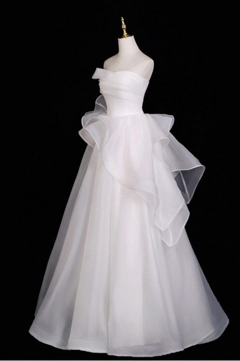 Beauty Wedding Dress Strapless Pleated Ruffle Wedding Dress D3290