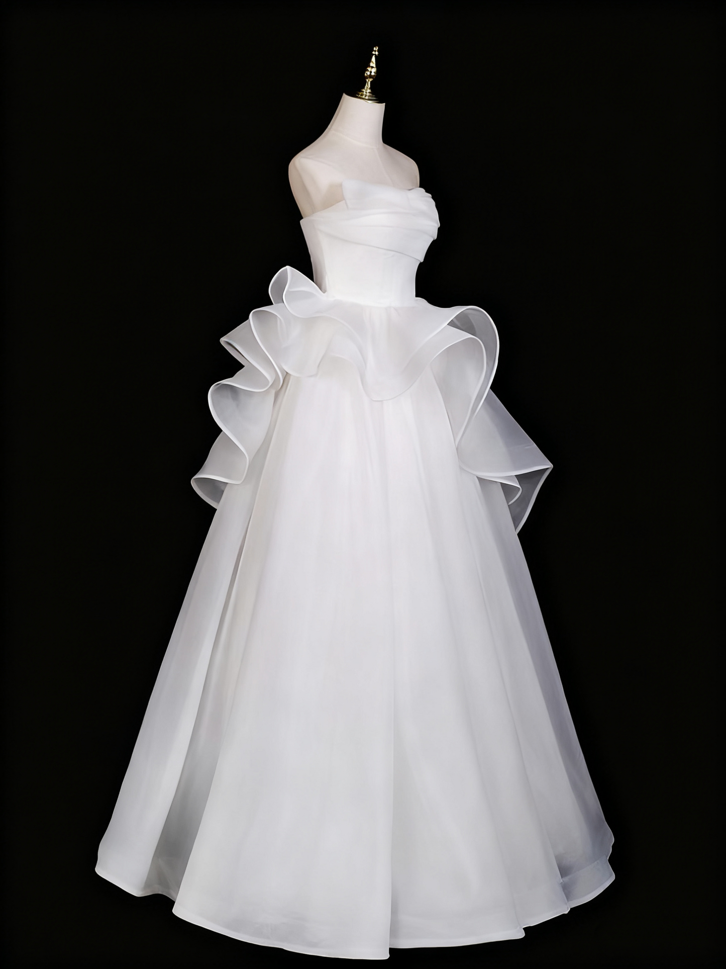 Beauty Wedding Dress Strapless Pleated Ruffle Wedding Dress D3290