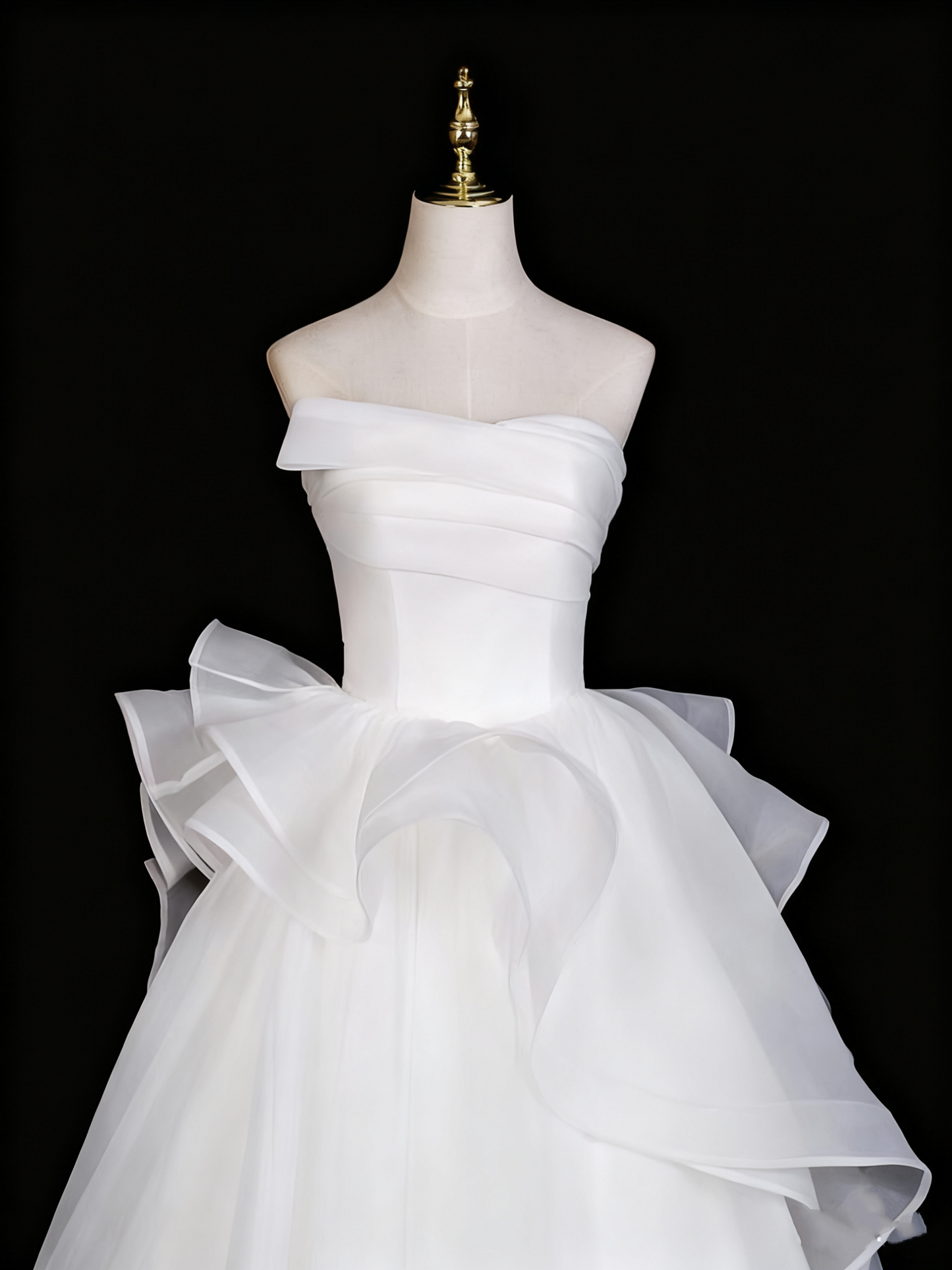 Beauty Wedding Dress Strapless Pleated Ruffle Wedding Dress D3290