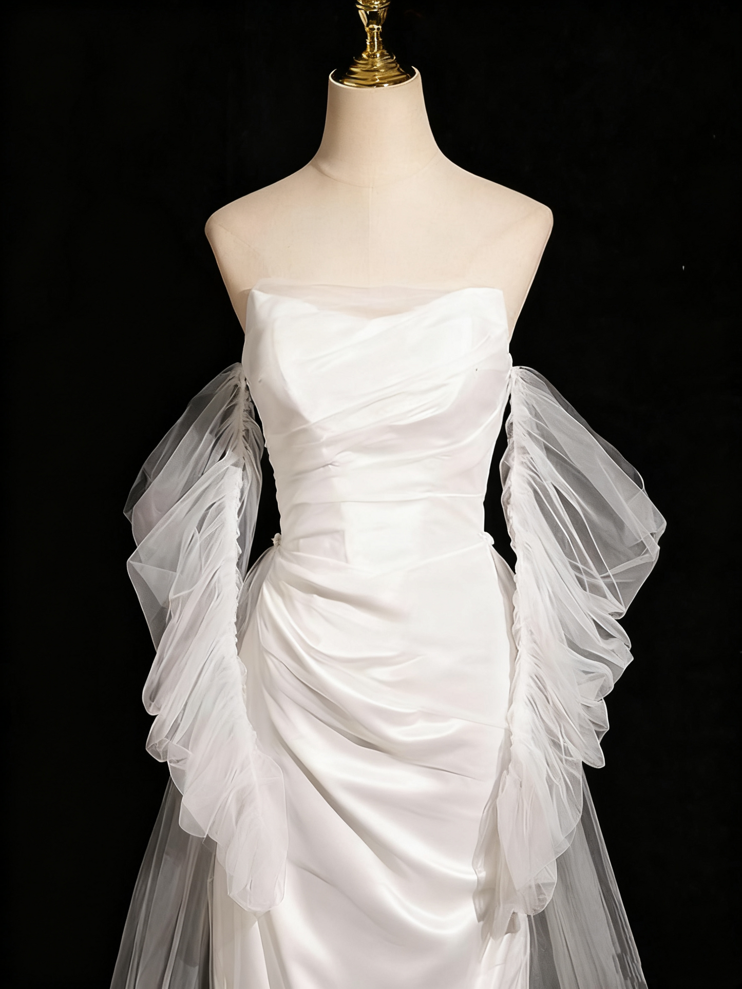 Popular Wedding Dress Strapless Tulle Mermaid Wedding Dress D3294