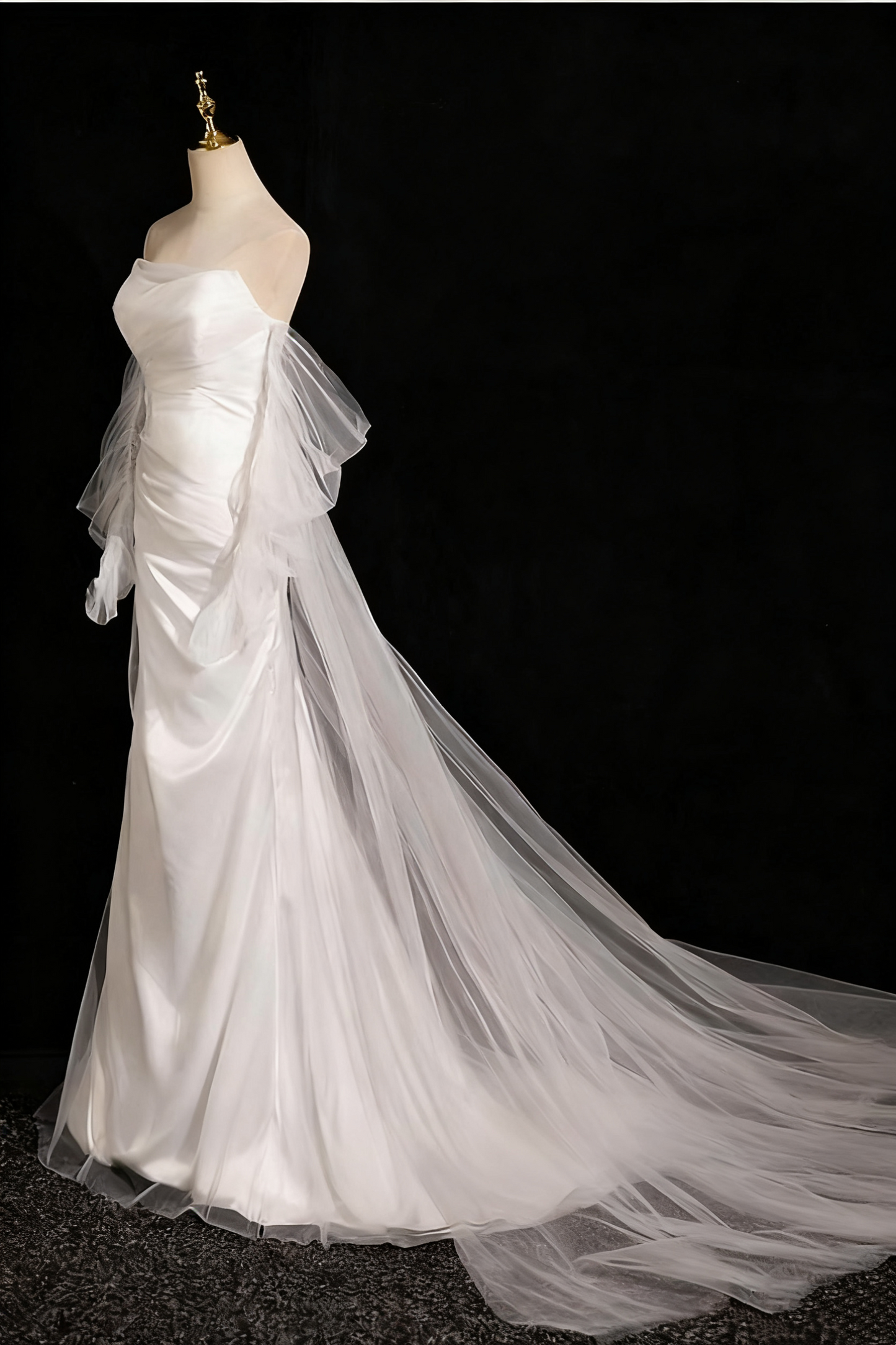 Popular Wedding Dress Strapless Tulle Mermaid Wedding Dress D3294