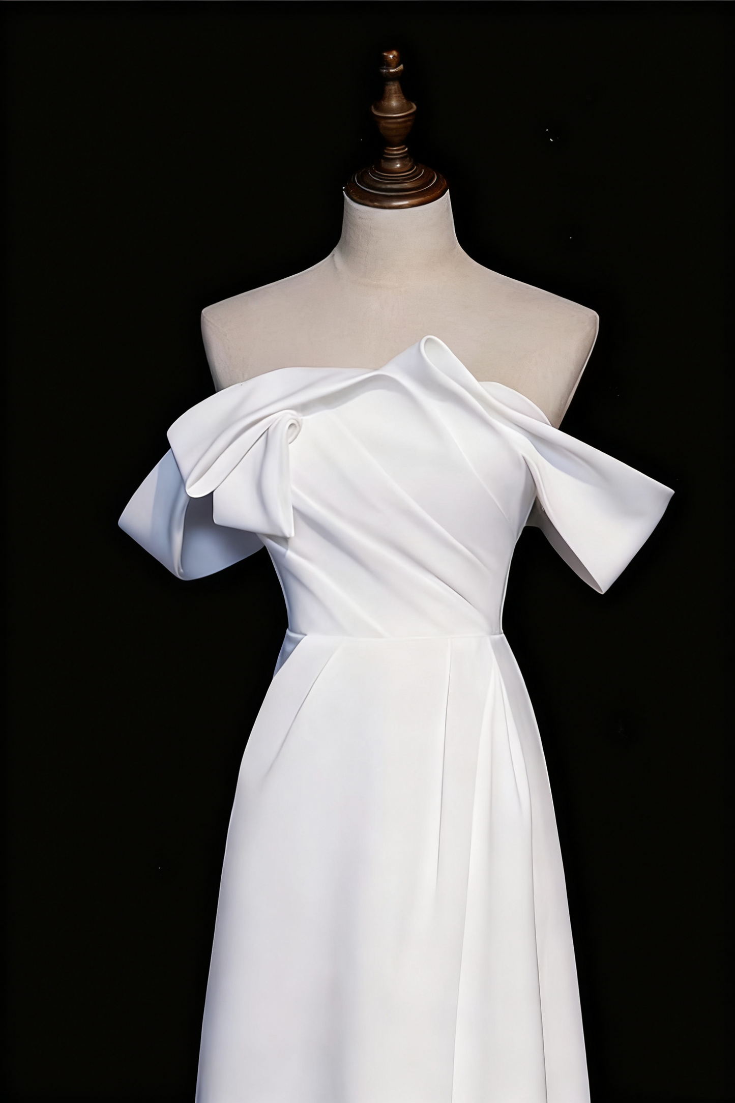 Newest Wedding Dress A Line Off Shoulder Pleated Slit Wedding Dress D3295