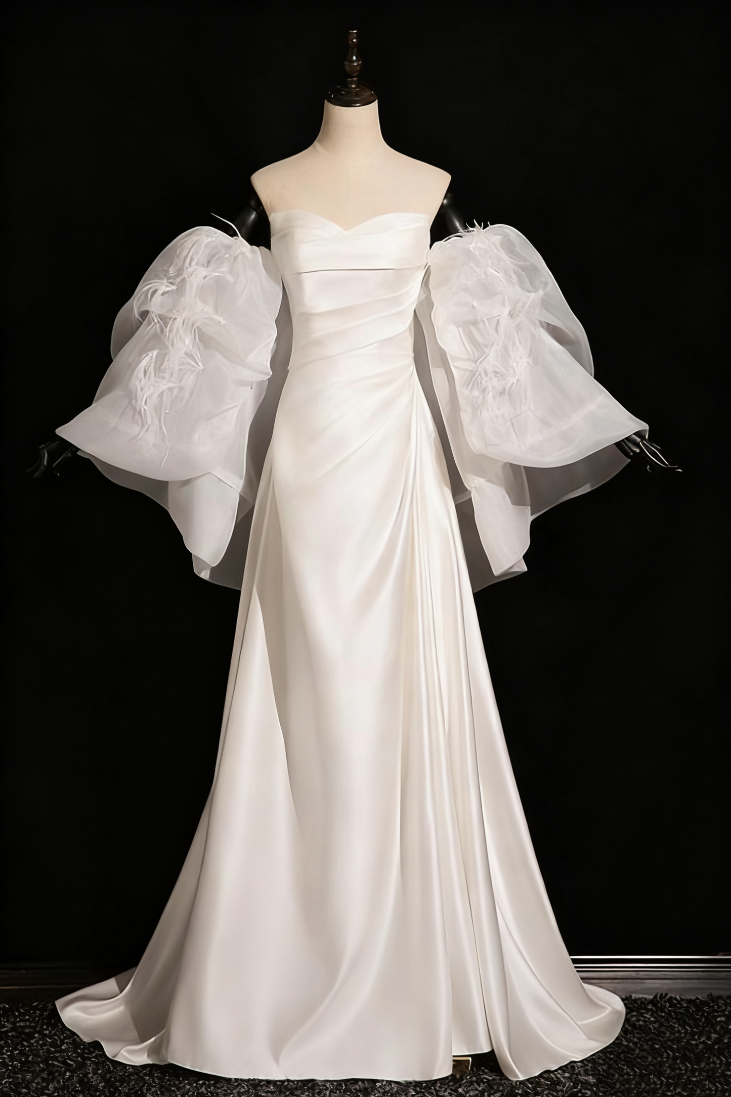 Robe de mariée beauté A-Line, décolleté en cœur, plissée, D3302