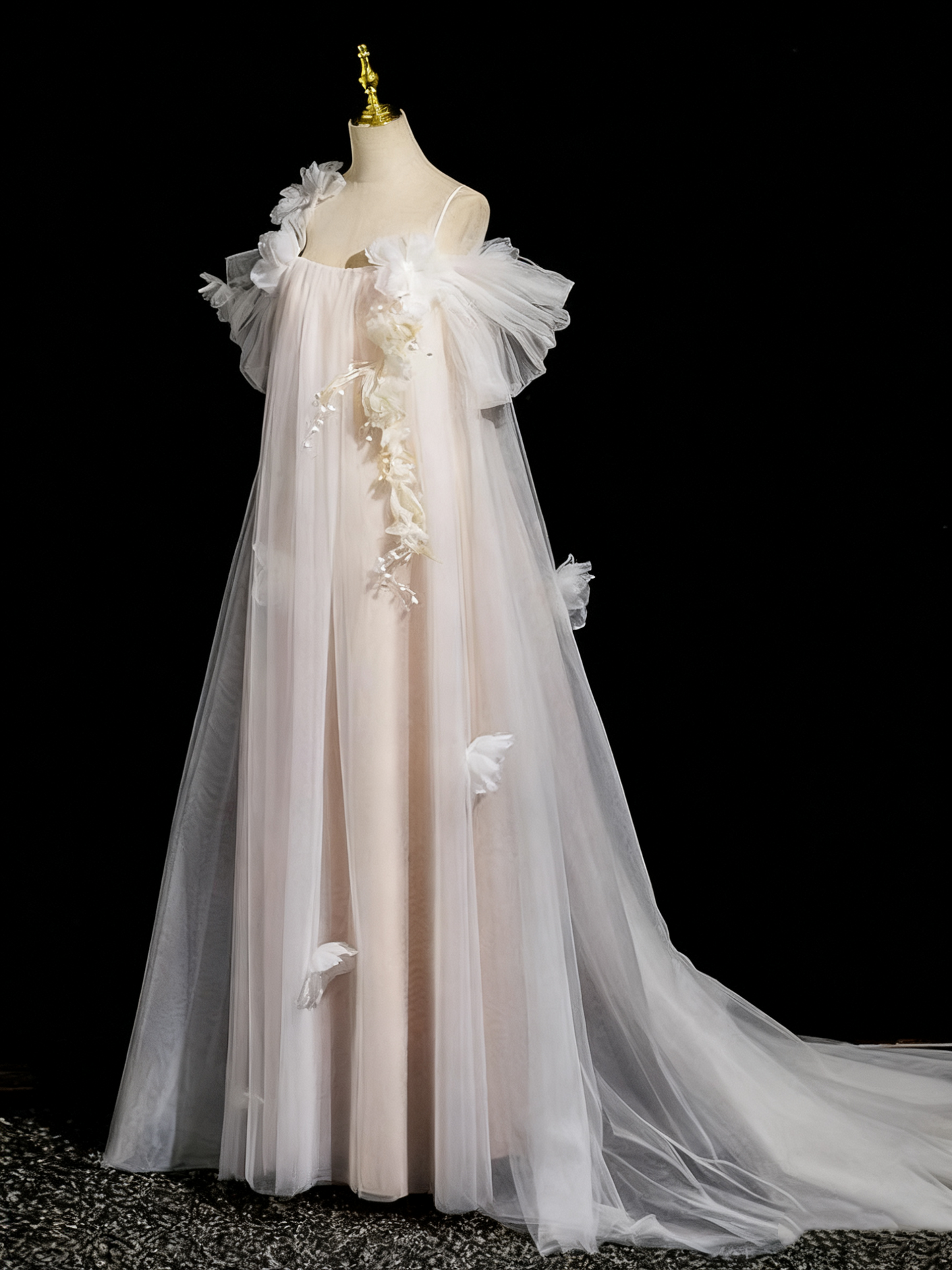 Robe de bal de beauté trapèze à épaules dénudées en tulle, robe de soirée, robe de fête d'anniversaire, D3307