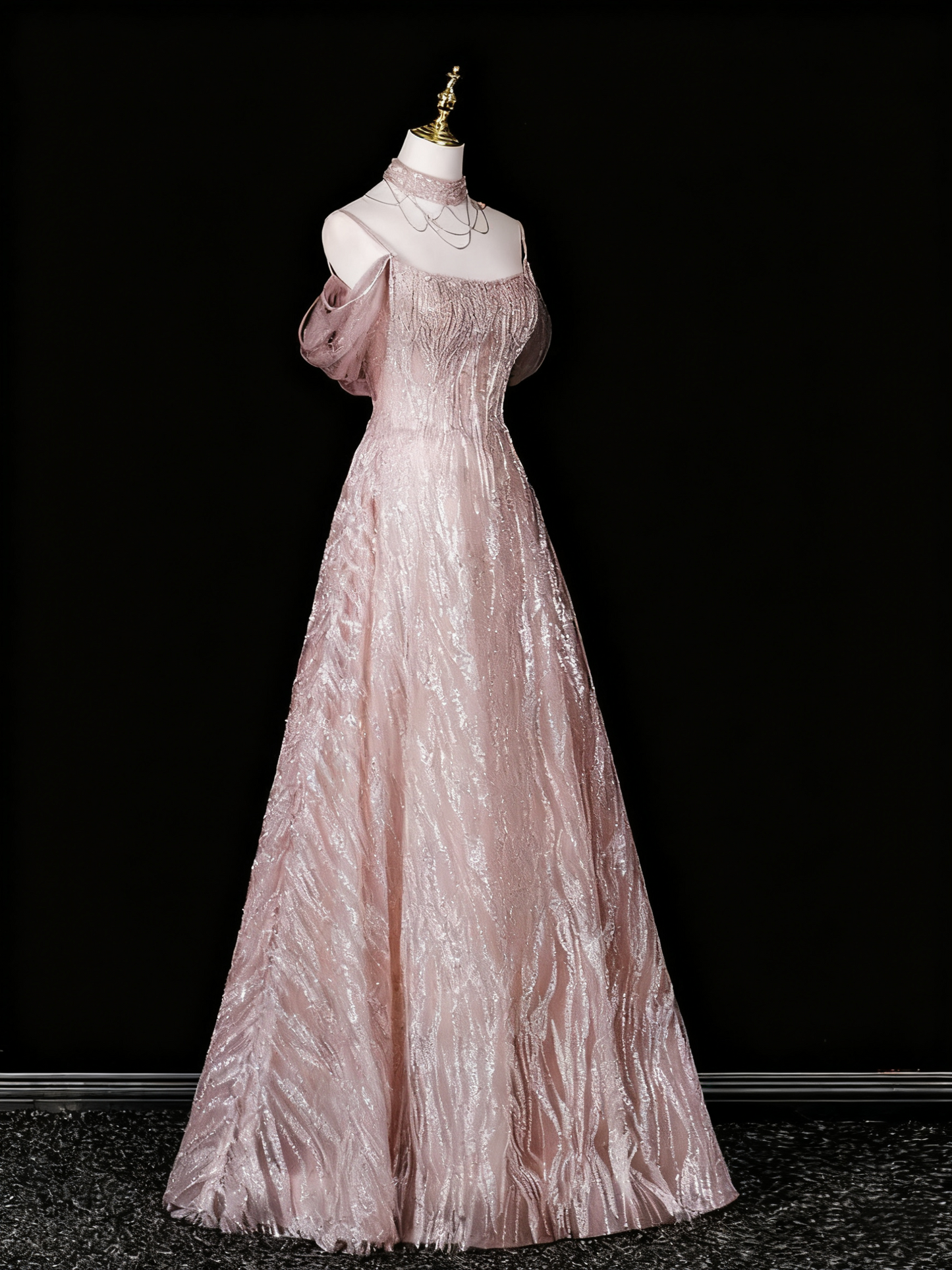 Robe de bal trapèze plissée à bretelles spaghetti, robe de soirée, robe de fête d'anniversaire, D3309