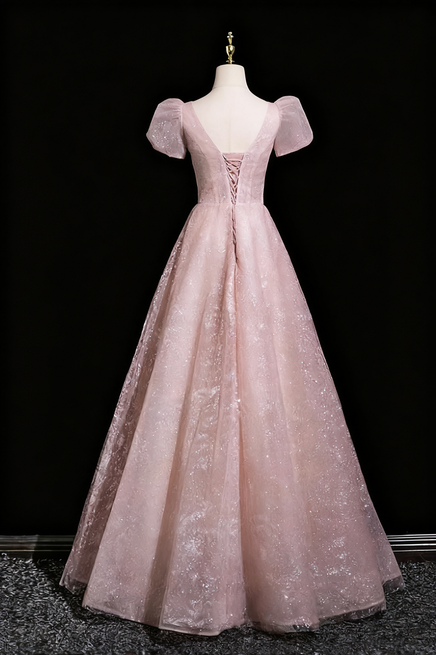 Robe de bal élégante, coupe trapèze, col en V, tenue de soirée, tenue de fête d'anniversaire, D3310
