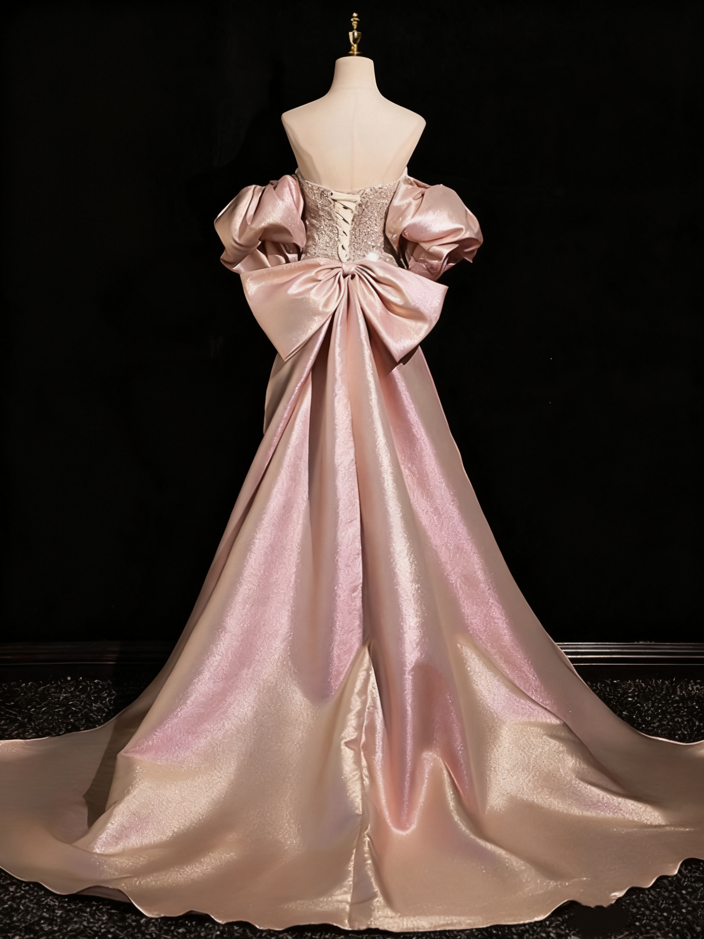 Robe de bal brillante, coupe trapèze, sans bretelles, tenue de soirée, tenue de fête d'anniversaire, D3311