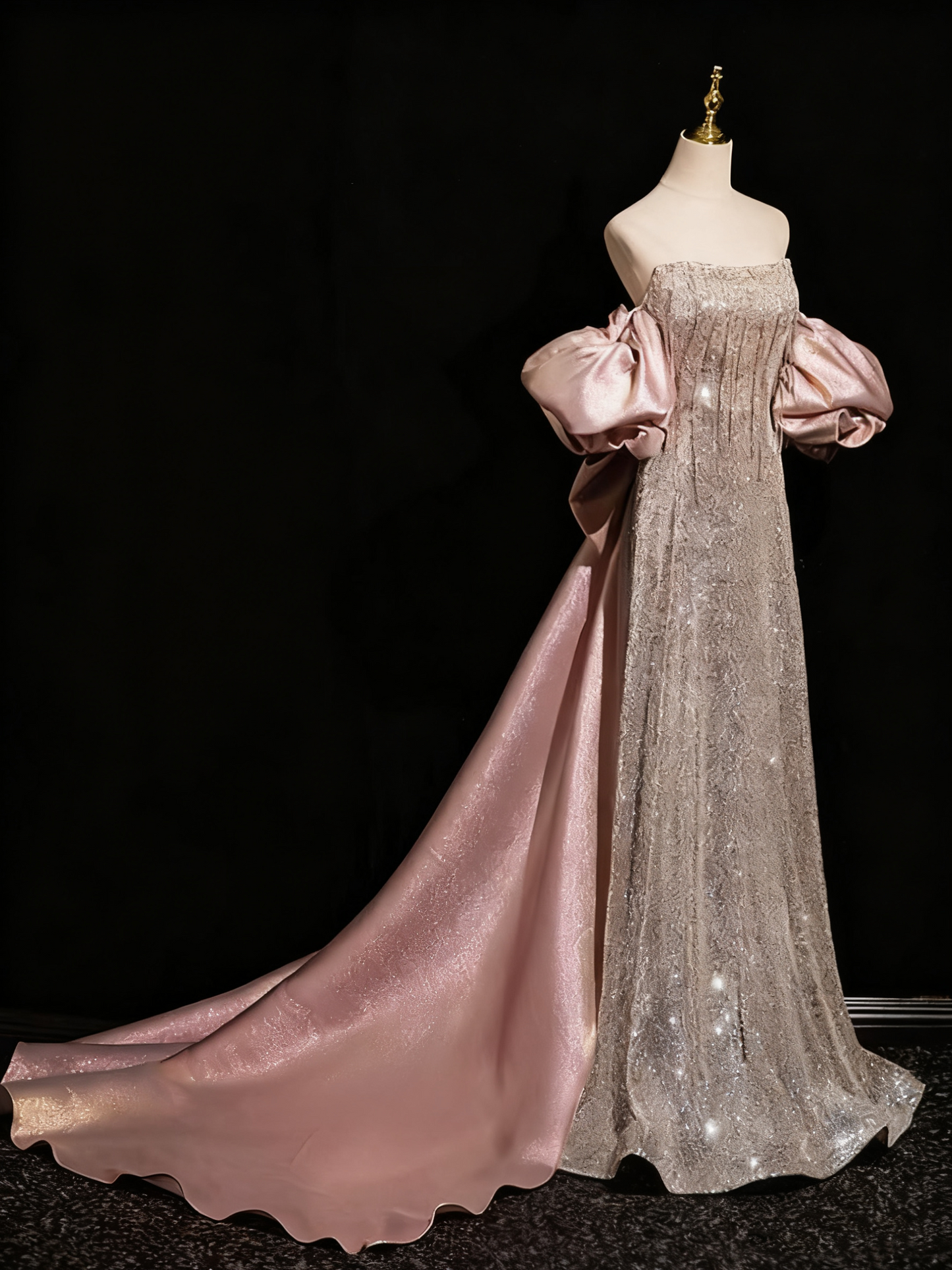 Robe de bal brillante, coupe trapèze, sans bretelles, tenue de soirée, tenue de fête d'anniversaire, D3311