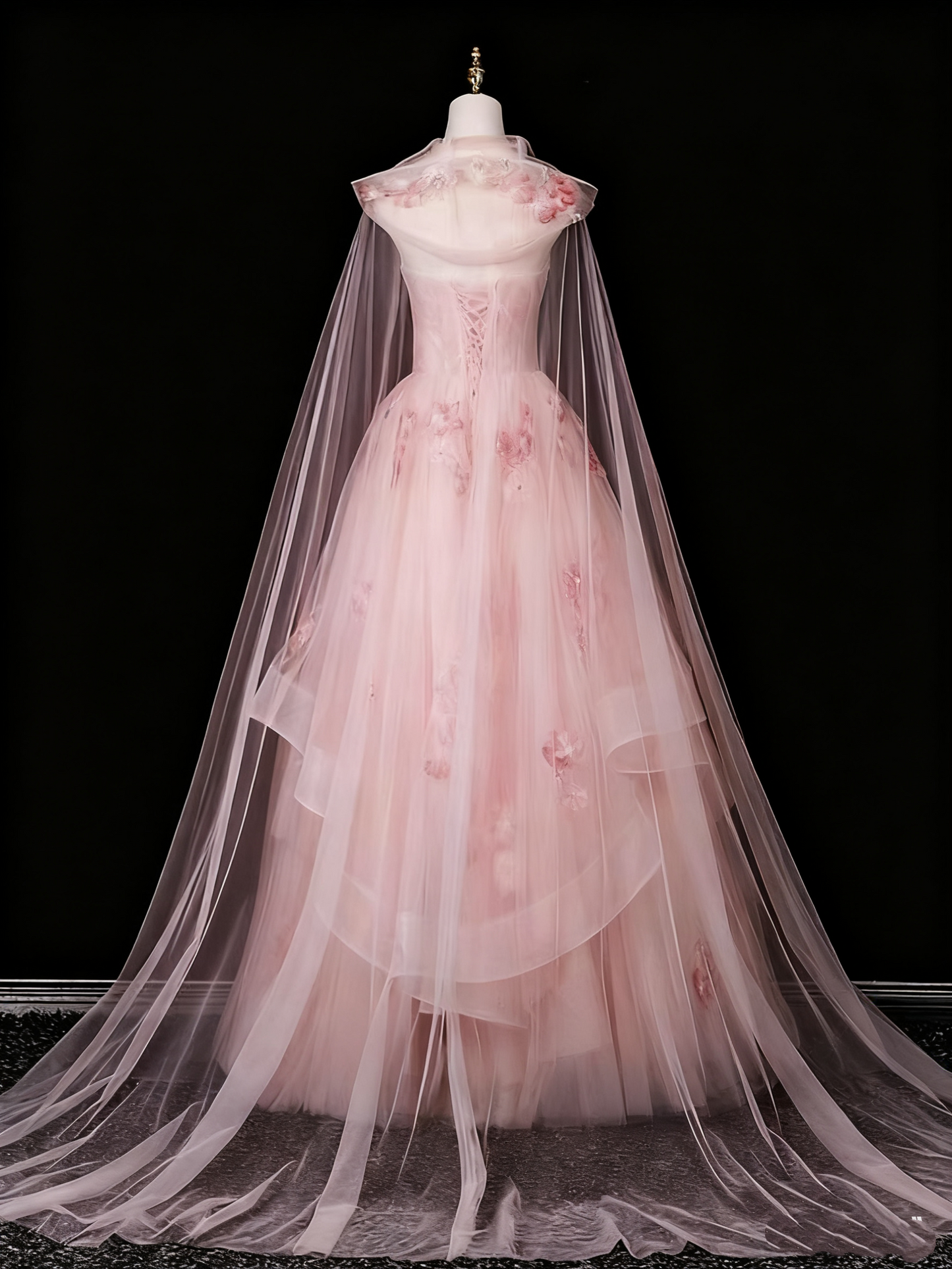 Robe de bal brillante en tulle à fleurs et décolleté en cœur, tenue de soirée d'anniversaire, robe de bal D3313