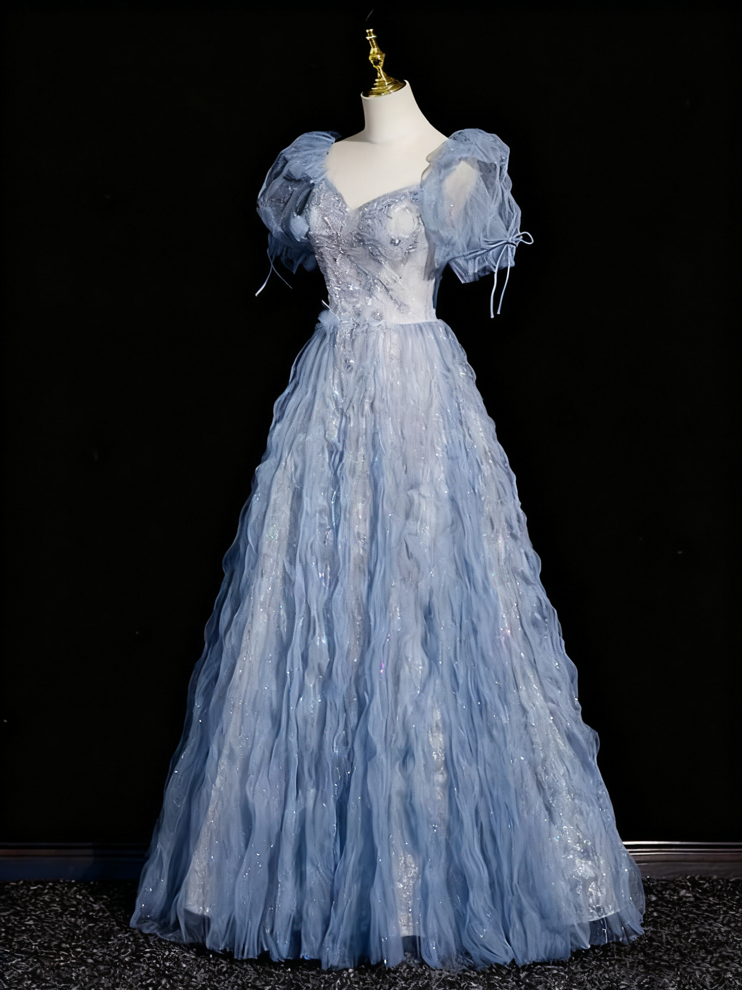 Superbe robe de bal trapèze à col en V et plissée, tenue de soirée pour anniversaire, D3315