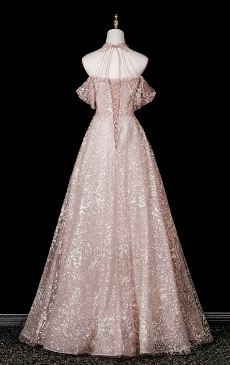 Robe de bal trapèze à épaules dénudées et motif floral, tenue de soirée d'anniversaire, D3317