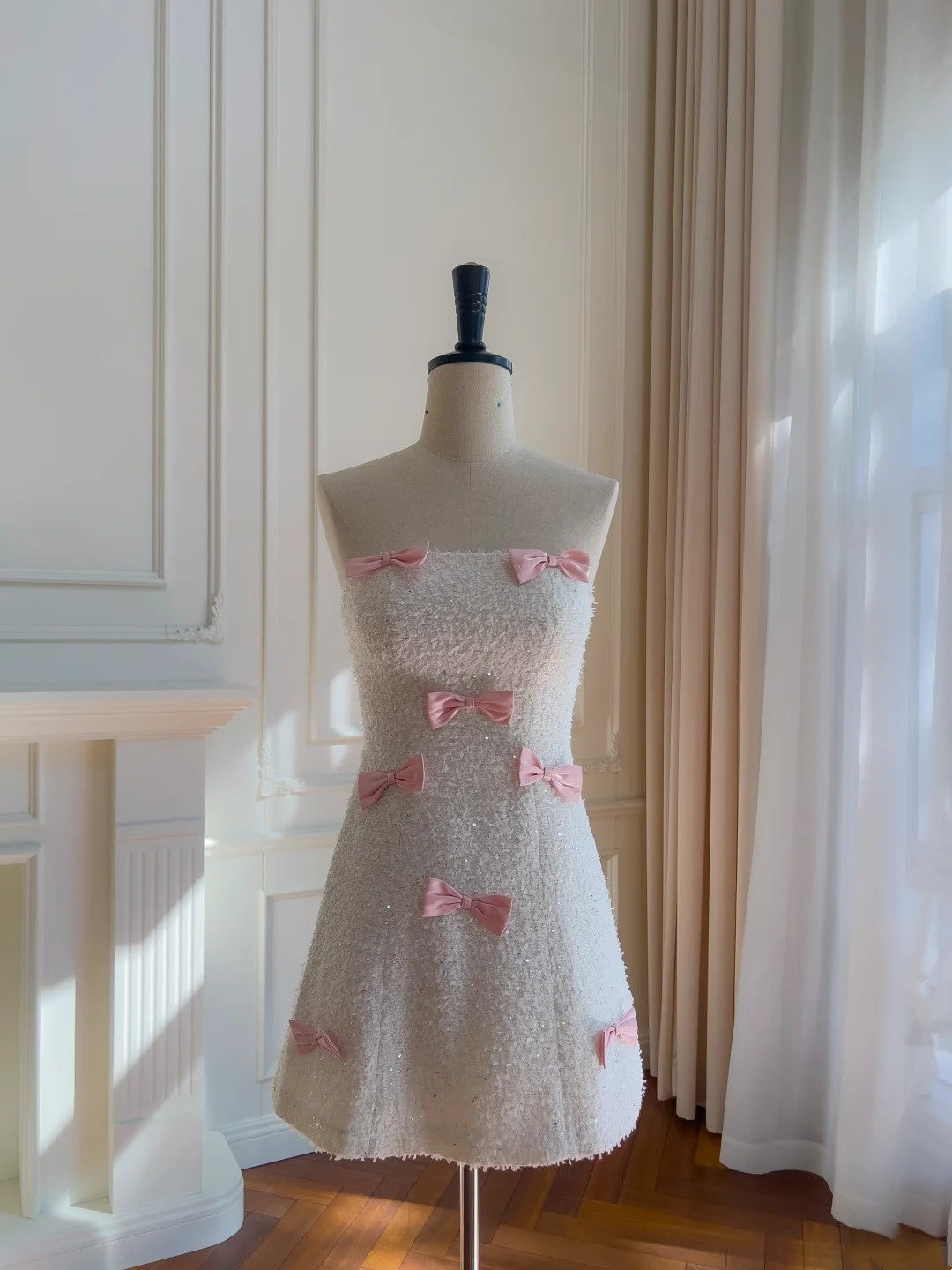 Robe de soirée courte sans bretelles, coupe trapèze, tenue de fête d'anniversaire, D3325