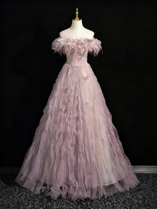 Robe de bal de beauté à épaules dénudées en tulle, robe de soirée, robe de fête d'anniversaire, D3367