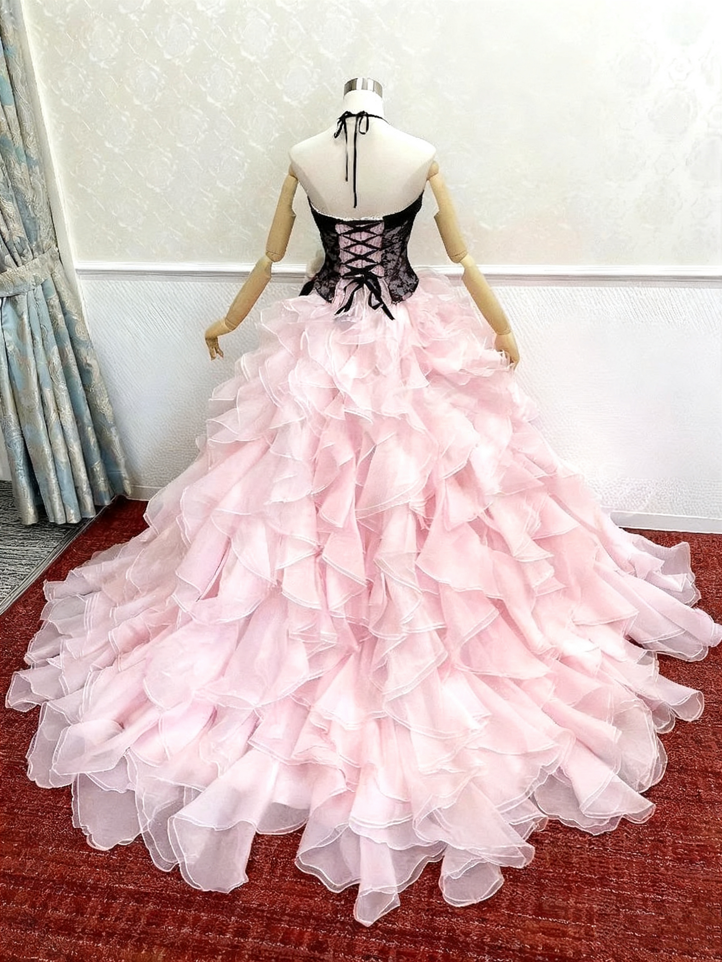 Robe de bal élégante à volants et dos nu, robe de soirée, robe de bal, robe de Quinceanera, D3377
