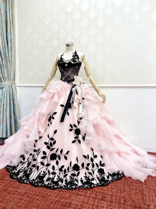 Robe de bal élégante à volants et dos nu, robe de soirée, robe de bal, robe de Quinceanera, D3377