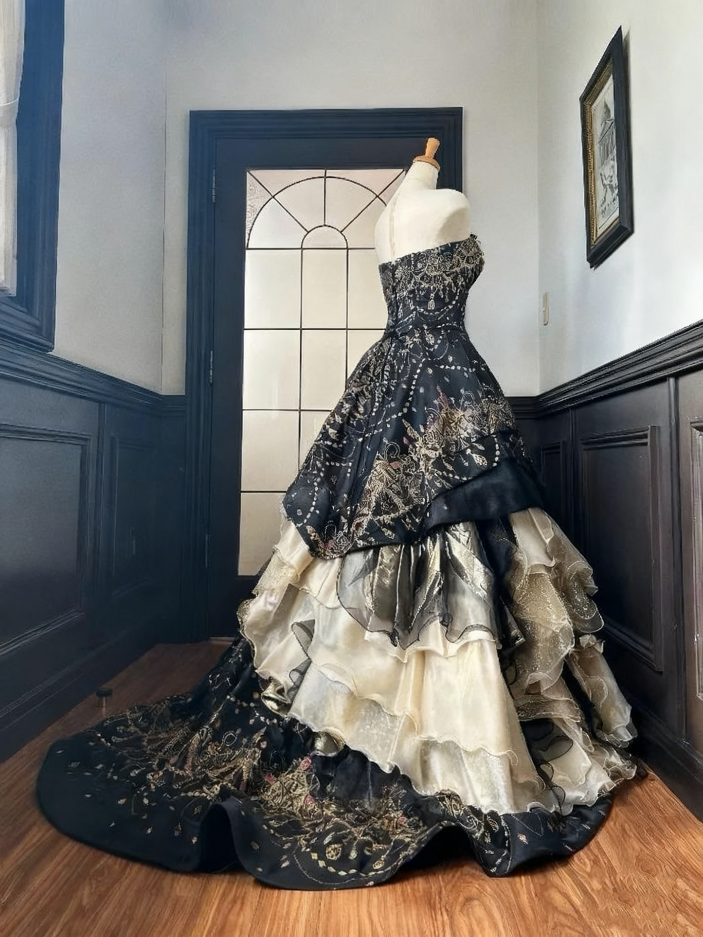 Superbe robe de bal bustier plissée, robe de soirée, robe de bal D3382