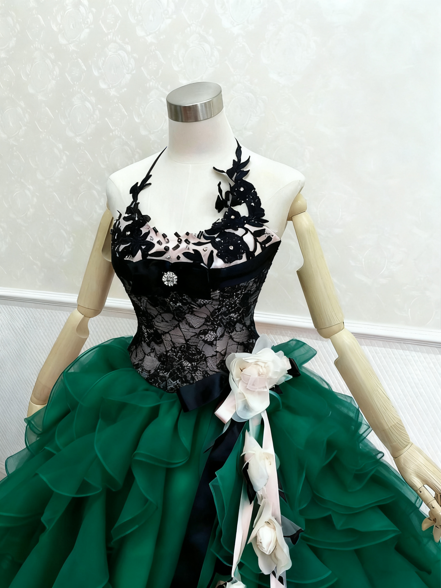 Superbe robe de bal dos nu à volants, robe de Quinceanera, robe de soirée, robe de bal D3385