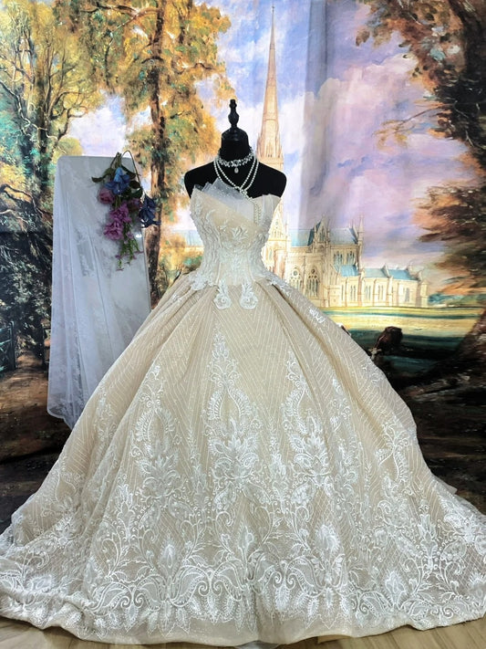 Pretty Wedding Dress Strapsless Pleated Wedding Dress  D3420