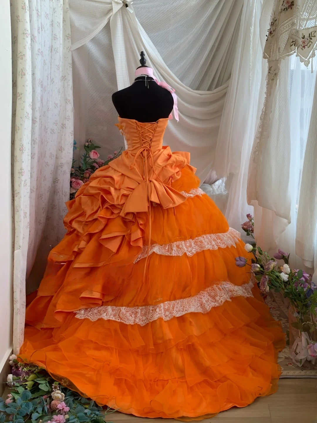 Charming Prom Dress Strapsless Pleated Tulle Ball Gown Evening Dress Quinceanera Dress     D3420
