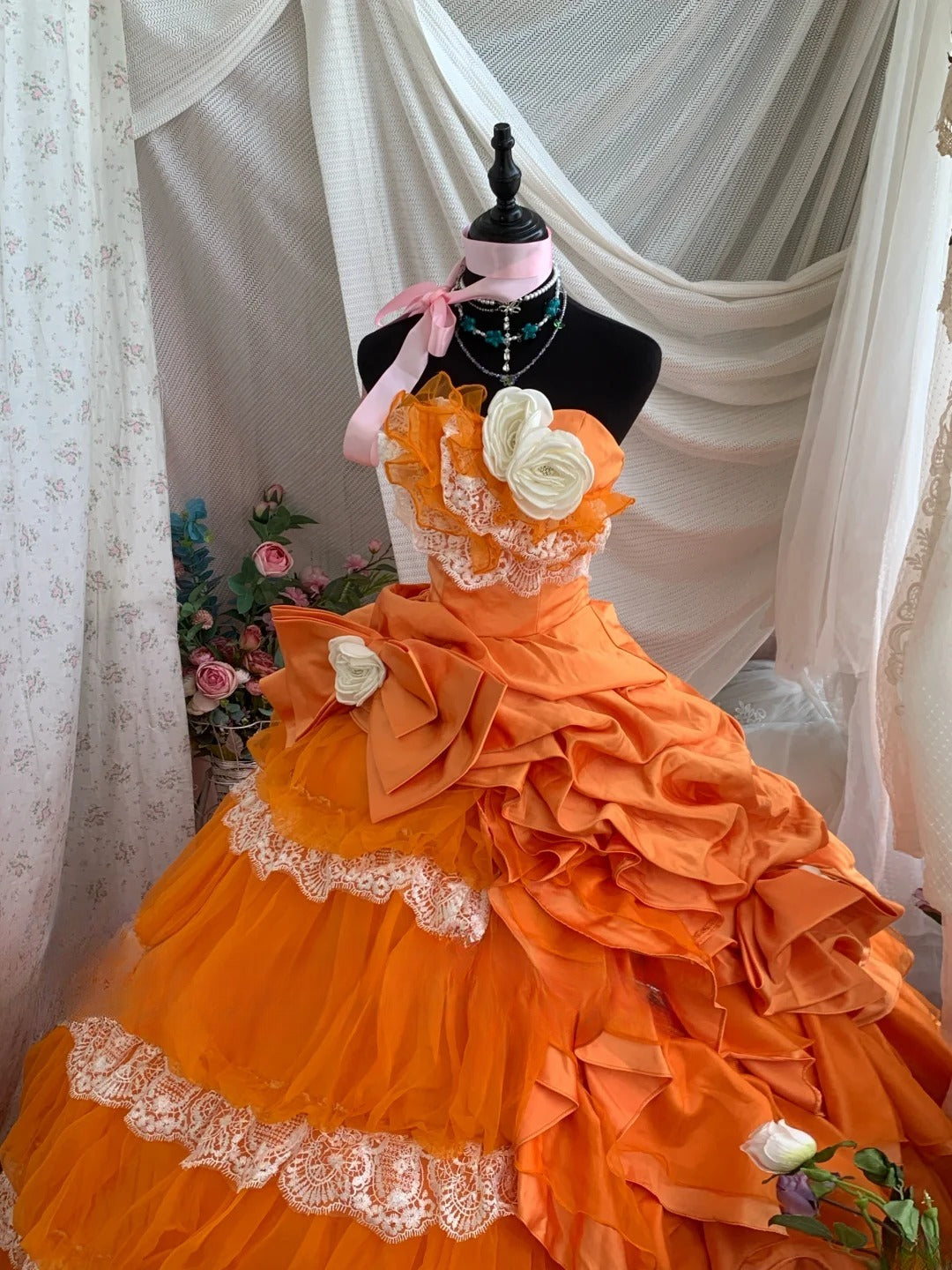 Charming Prom Dress Strapsless Pleated Tulle Ball Gown Evening Dress Quinceanera Dress     D3420