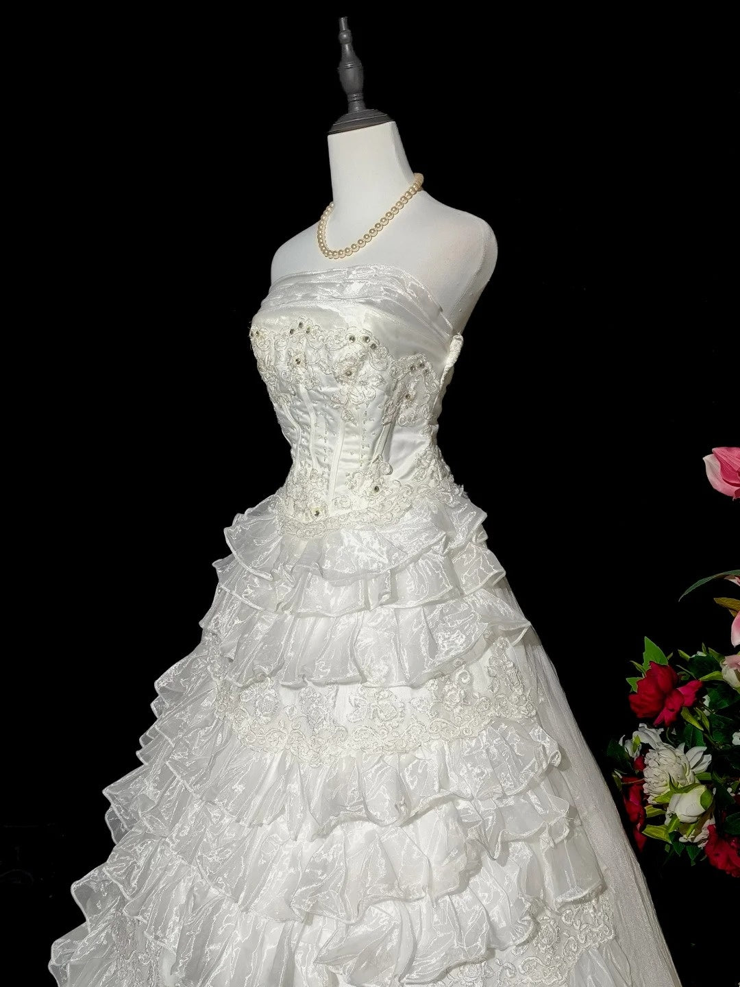 Robe de mariée beauté A-Line, décolleté en cœur, plissée, D3302
