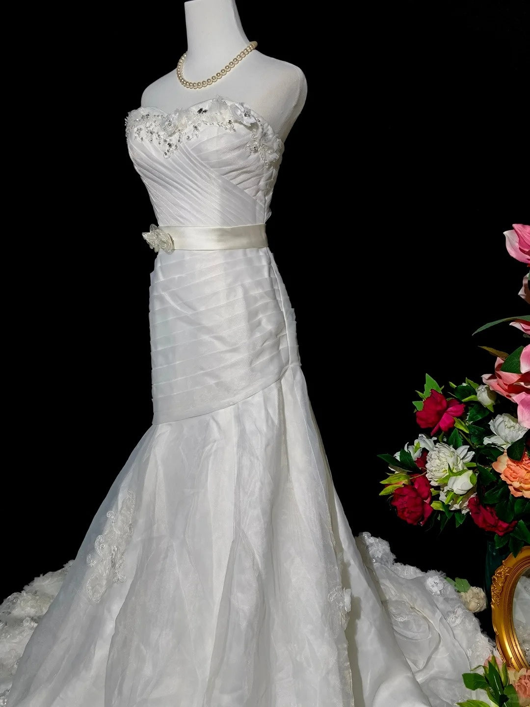 Beauty Brautkleid A-Linie Herzausschnitt Plissee Brautkleid D3302