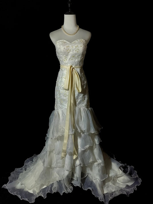 Beauty Brautkleid A-Linie Herzausschnitt Plissee Brautkleid D3302