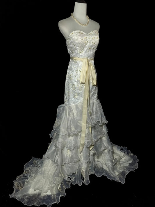 Beauty Brautkleid A-Linie Herzausschnitt Plissee Brautkleid D3302
