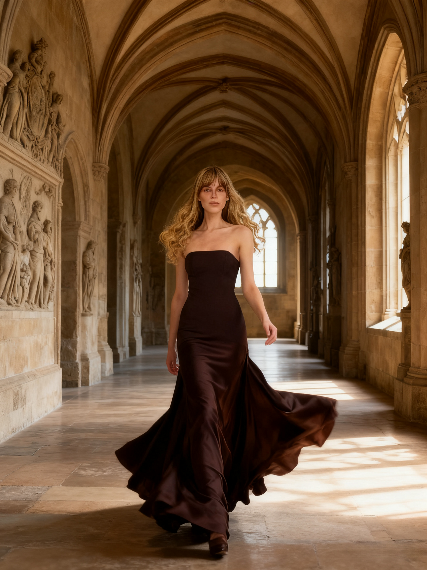 Minimalist Prom Dress Strapless Long Evening Dress Wedding Guest Dress  D3461