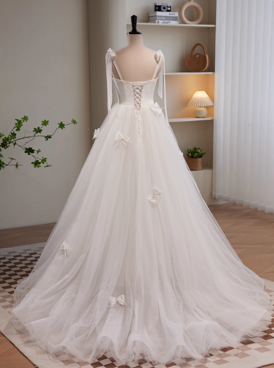 Robe de mariée beauté A-Line, décolleté en cœur, plissée, D3302