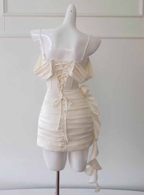 Beauty Homecoming-Kleid Spaghettiträger Plissee Kurzes Ballkleid Geburtstagsparty-Outfits Cocktailkleid D3339