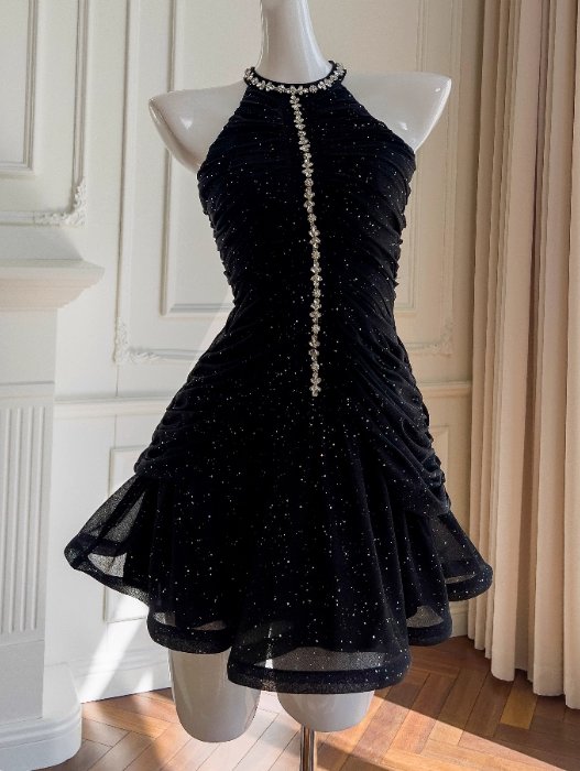 Beauty Homecoming-Kleid Spaghettiträger Plissee Kurzes Ballkleid Geburtstagsparty-Outfits Cocktailkleid D3339